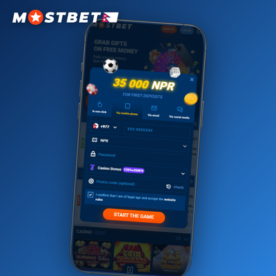 Mostbet account social sign-up connecting Google and Telegram login icons