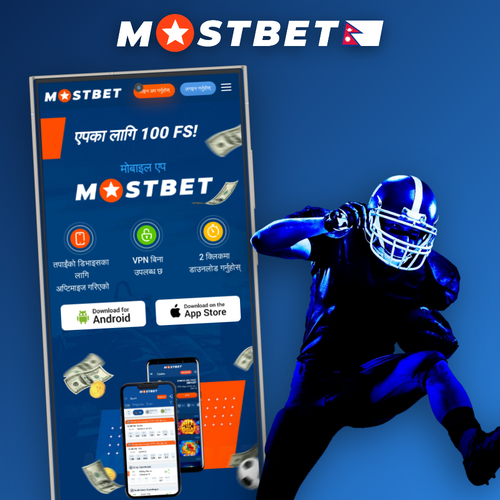 Mostbet APK home screen with sports and casino tiles on a smartphone