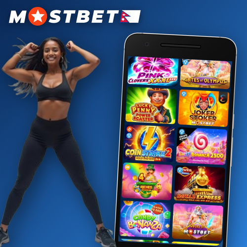 Mostbet Casino Nepal lobby collage with slot reels, blackjack and roulette wheel
