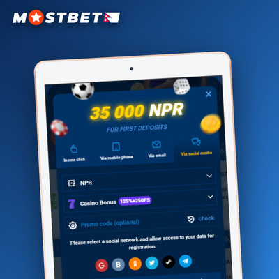 Mostbet registration email confirmation envelope highlighted in inbox illustration
